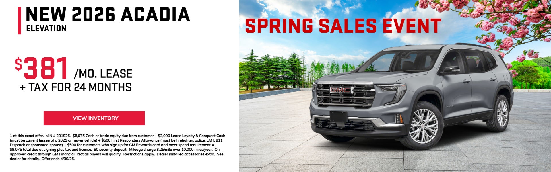 New 2026 GMC Acadia on offer