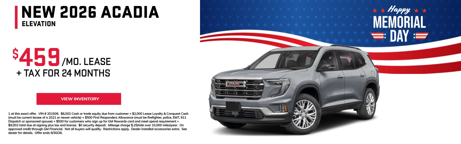 New 2026 GMC Acadia on offer
