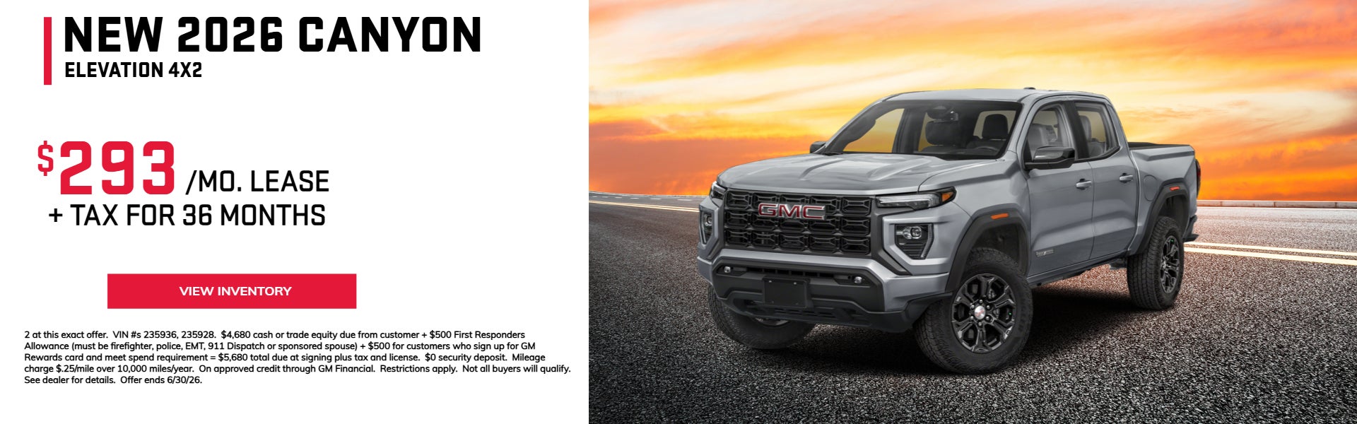 New 2026 GMC Canyon Elevation Special